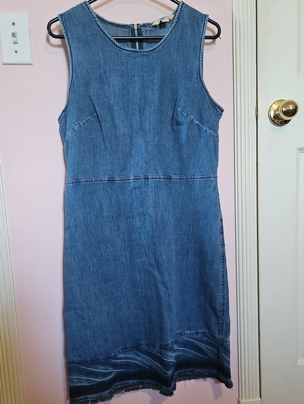 Sleeveless Denim Midi Dress in Blue